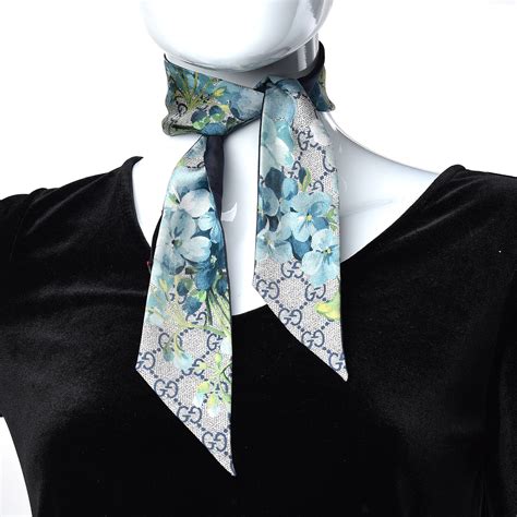 gucci silk scarf blue|gucci scarf unisex.